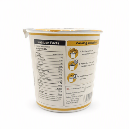 ChamProtein® 31.8g Protein 高蛋白雞湯味杯麵 62g｜每杯31.8g蛋白質｜223kcal｜植物基微辣健身即食麵