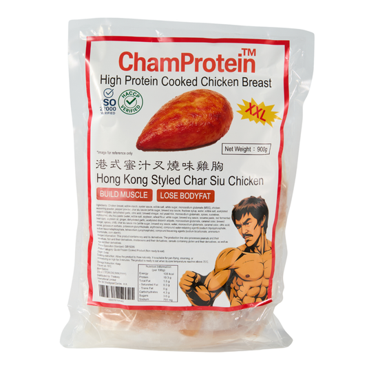 Champrotein港式蜜汁叉燒熟雞胸｜「新產品推廣」｜獨立包裝｜100gx9包｜業務裝900g｜採用CP原材料｜健身減脂肪新選擇｜紅色❤️