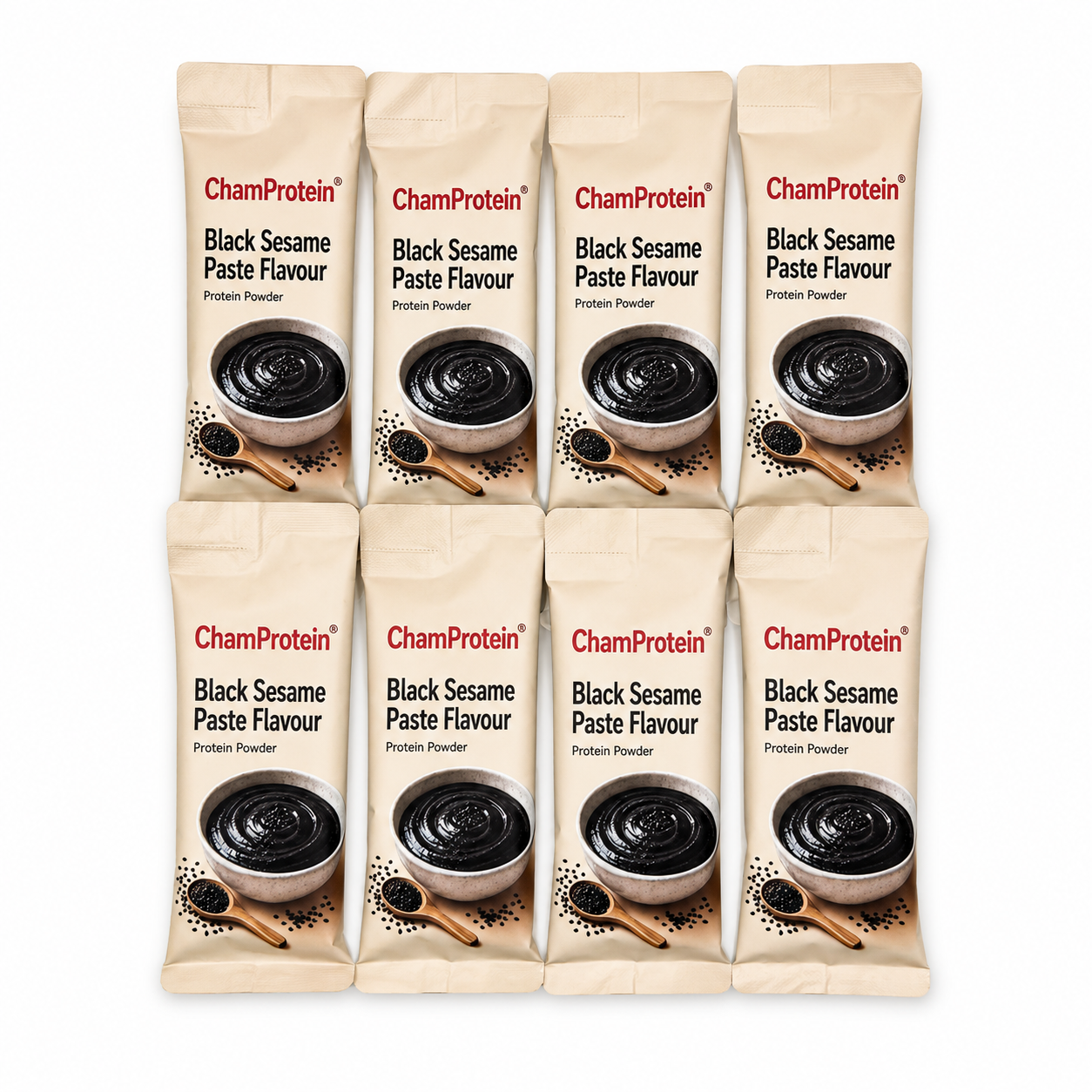 ChamProtein® 黑芝麻糊味蛋白粉 240g｜每包24g蛋白｜80% Protein｜港式甜品風味高蛋白飲品｜健身減脂低糖蛋白粉