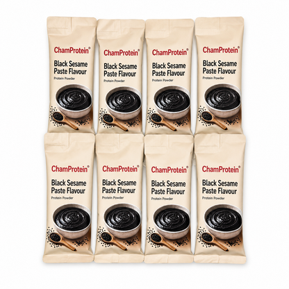 ChamProtein® 黑芝麻糊味蛋白粉 240g｜每包24g蛋白｜80% Protein｜港式甜品風味高蛋白飲品｜健身減脂低糖蛋白粉